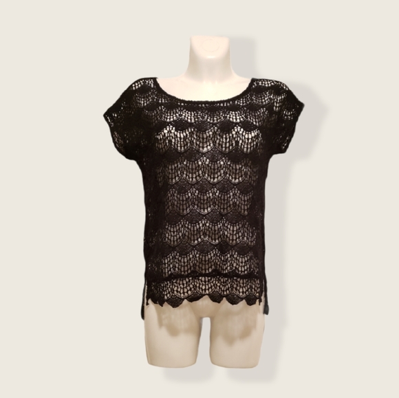 Ella Moss Tops - ELLA MOSS black lace Blouse